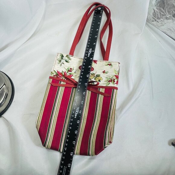 Longaberger Holiday Gift Bag Holiday Stripe Holiday Botanical #23540 Poinsettia - Picture 6 of 9